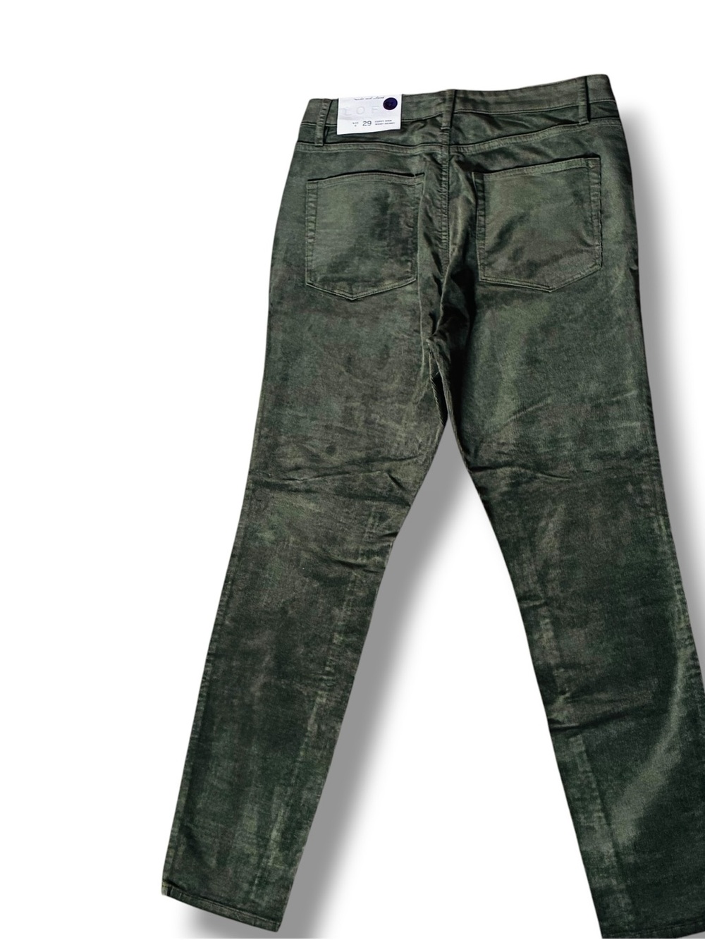 NWT LOFT olive green curved high waist skinny corduroy pants Size: 8 / 29 - Picture 4 of 8